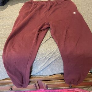 Champion Reverse Weave Fleece Sweatpants Size Large Maroon